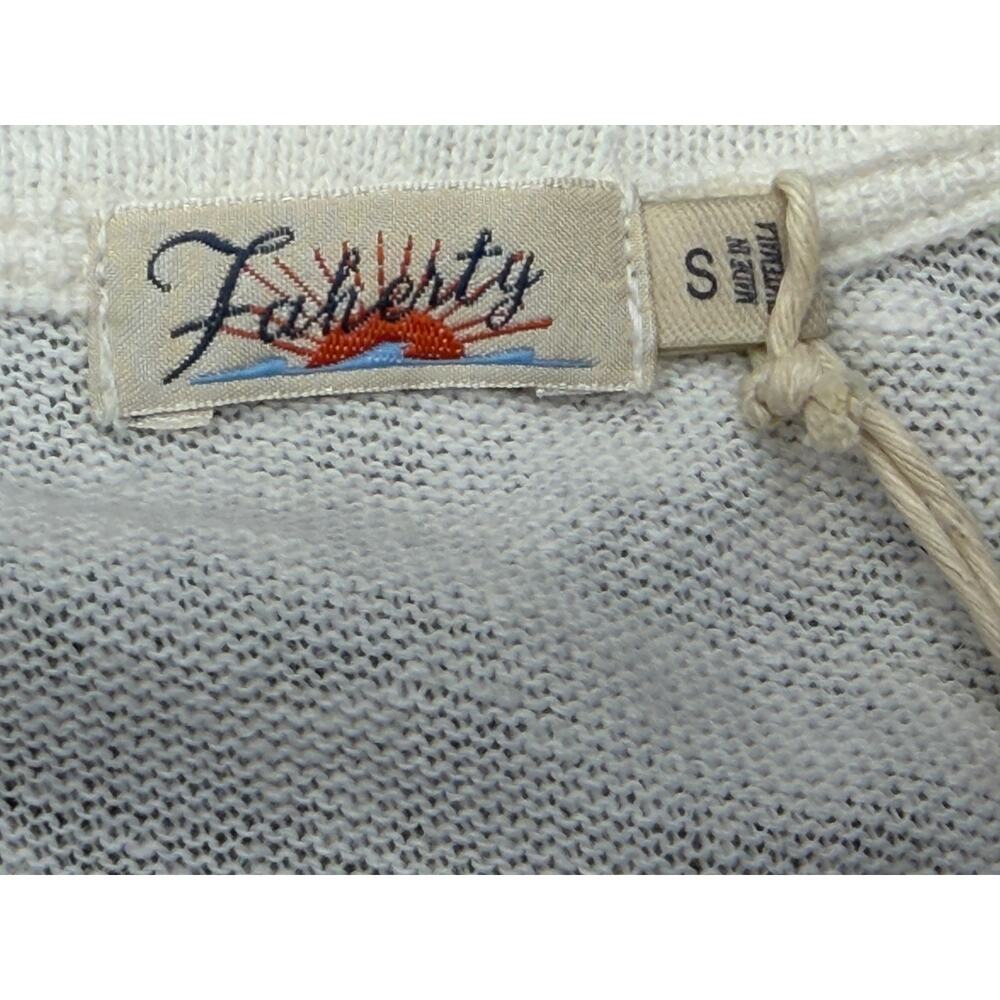 Faherty Allandria Henley Womens S White Hemp Organic Cotton NWT NEW - Picture 3 of 13